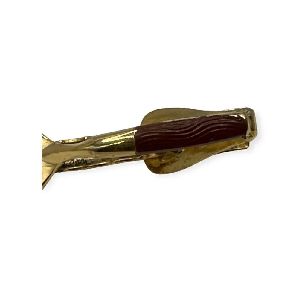 Vintage tie clip costume gold tone